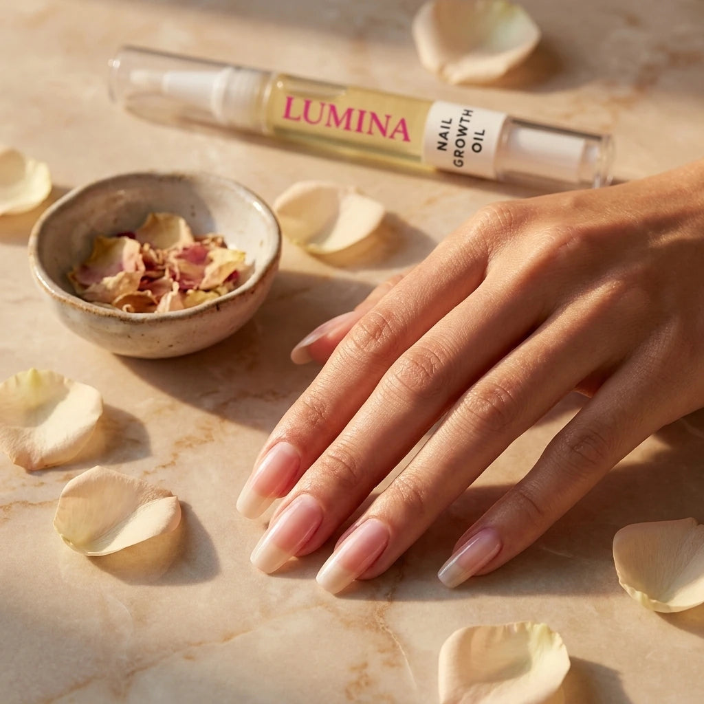 Beautiful nails with product