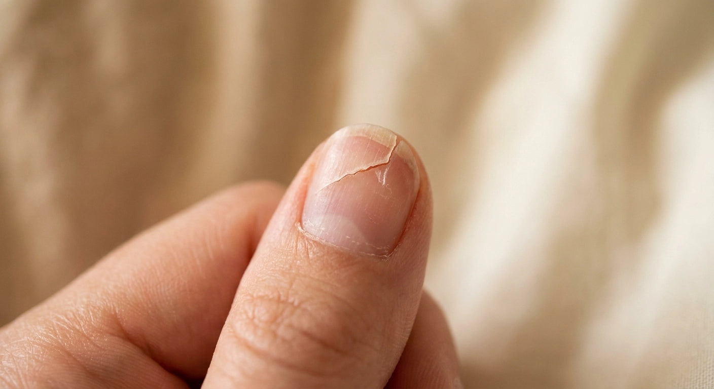 Nail breaking at its usual length